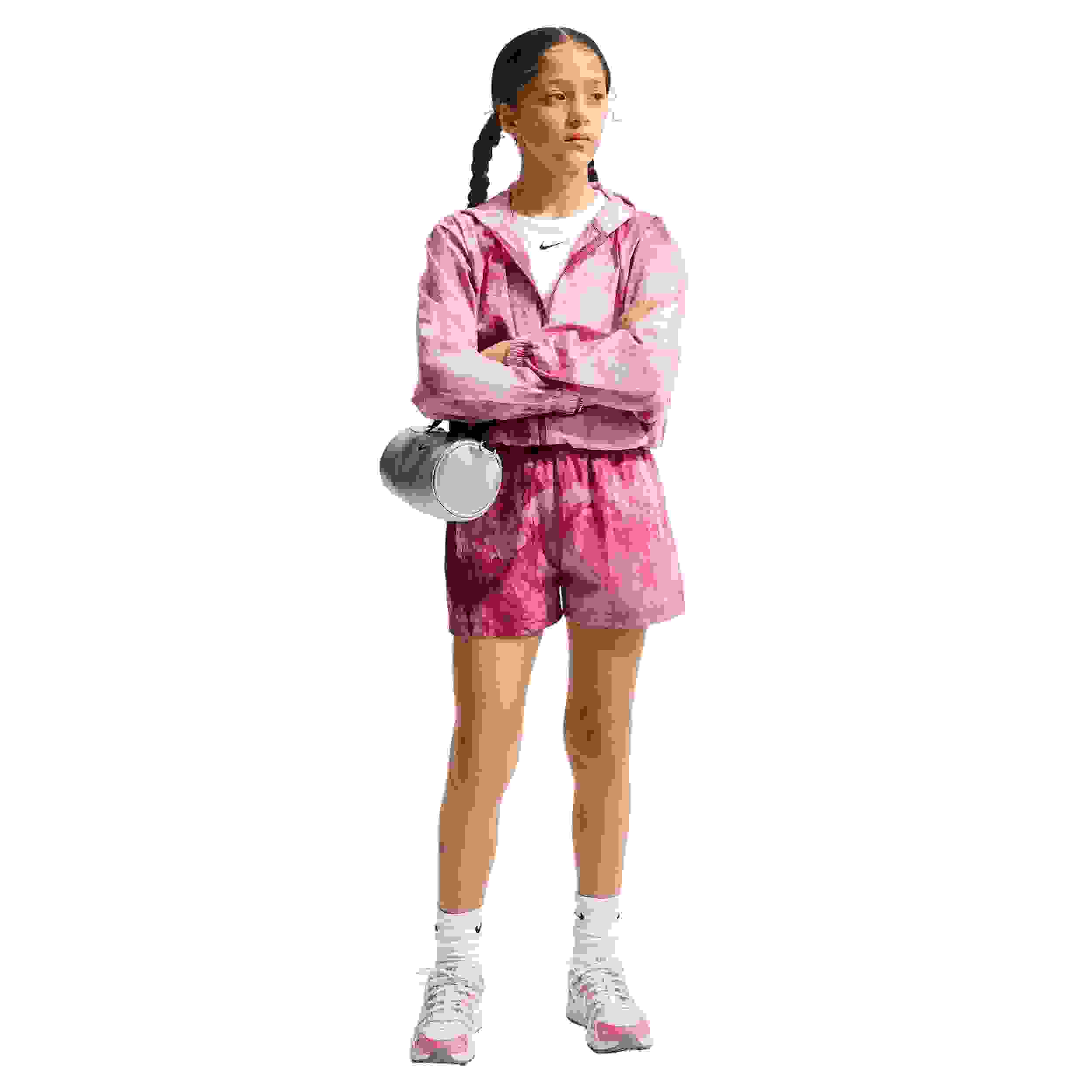 Nike Sportswear Club Big Girls' Pink Woven Shorts